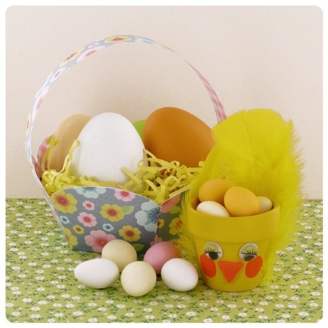 Flower Baskets to Assemble - 6 pcs - 6 - Easter Baskets - 10doigts.com - Paniers de Pâques - 10doigts.fr