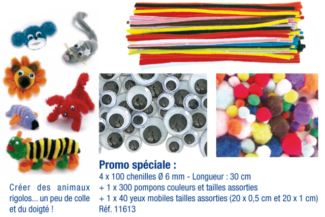 Creative Mega Pack: Assorted Pom Poms, Pipe Cleaners, and Googly Eyes - 2 - Chenille Stems - 10doigts.com - Chenilles, cure-pipe - 10doigts.fr
