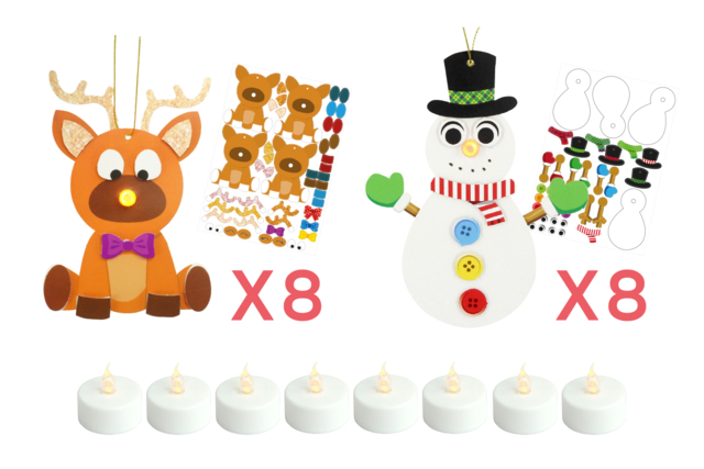 Rennes and Light-Up Characters - 16 Pieces - 1 - Christmas Garland and Ornaments - 10doigts.com - Guirlandes et suspensions Noël - 10doigts.fr