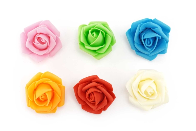 3D Soft Rubber Roses - 30 Pieces - 2 - Decorative Flowers and Leaves - 10doigts.com - Décorations fleurs et feuilles : ajoutez une touche de nature à toutes vos créations - 10doigts.fr