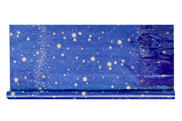rollo de papel metalizado azul - Papier métallisé, pailleté - 10doigts.fr