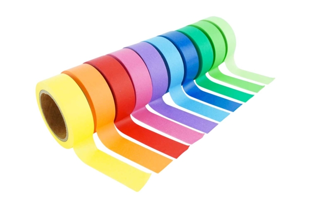 Rainbow Masking Tape - 10 Rolls - 1 - Colored Adhesives and Masking Tape - 10doigts.com - Adhésifs colorés et Masking tape - 10doigts.fr