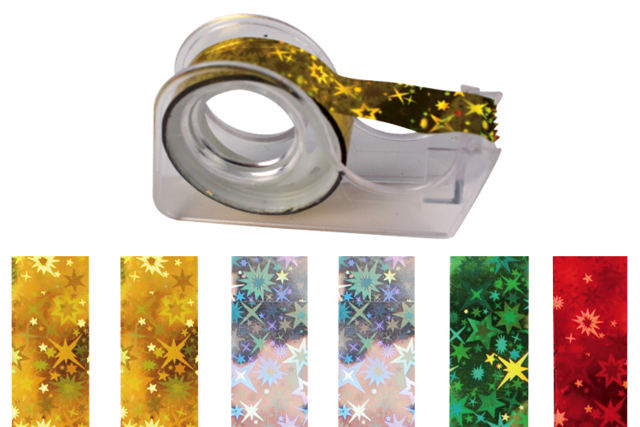 Holographic Tape - 6 Rolls with Dispenser - 0 - Colored Adhesives and Masking Tape - 10doigts.com - Adhésifs colorés et Masking tape - 10doigts.fr