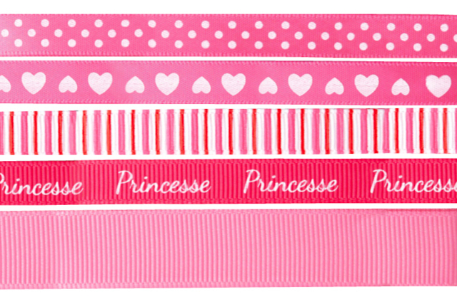 Pink Camouflage Ribbons - 5 Pieces - 1 - Ribbons and Bows - 10doigts.com - Nœuds et rubans pour toutes vos créations - 10doigts.fr