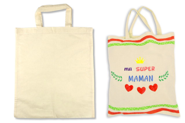 bolsa de compras - Coton, lin - Textiles - 10doigts.fr