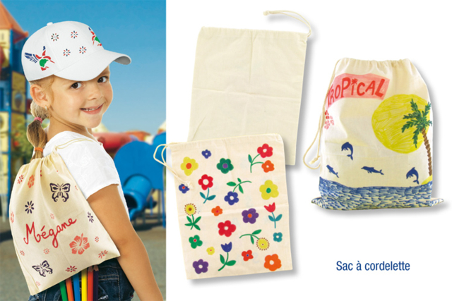 Bolsa de algodón con cuerda 25 x 35 cm - Pochoirs adhésifs : la solution parfaite pour des motifs nets et sans bavure - 10doigts.fr