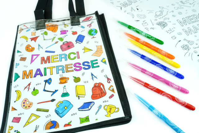 Bolso "Gracias maestra/maestro" - Sacs et trousses en tissu à personnaliser : vos supports de création textile - 10doigts.fr