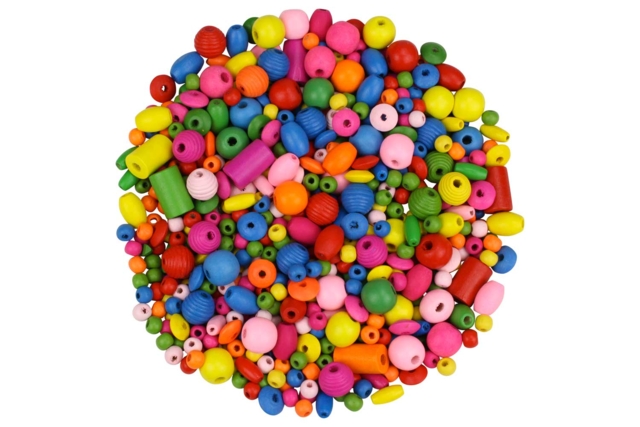 bolsa 180 pinzas de madera de colores - Perles Bois - 10doigts.fr