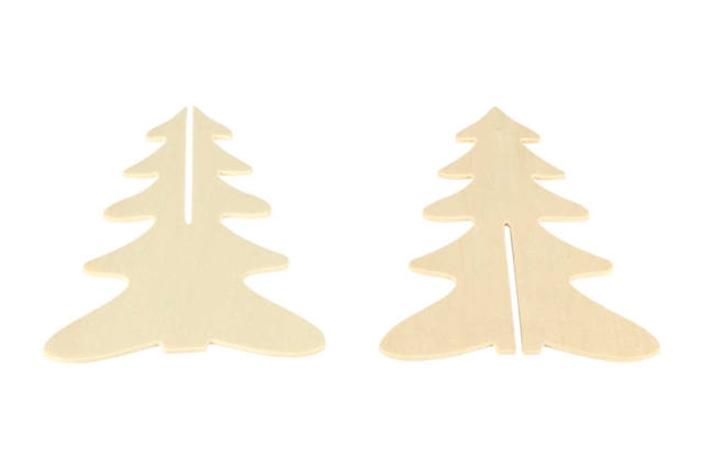 3D Wooden Christmas Trees - 2 Pieces - 5 - Christmas Wooden Objects - 10doigts.com - Objets en bois Noël - 10doigts.fr
