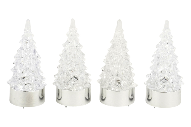 LED Crystal Effect Christmas Trees - 4 Pieces - 4 - Christmas Lanterns - 10doigts.com - Photophores Noël - 10doigts.fr