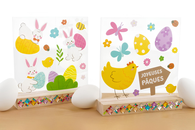 Escena de Pascua con pegatinas - Cadres photos en bois - 10doigts.fr