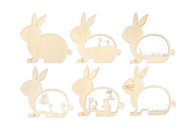 Escena de Pascua en madera - Supports de Pâques à décorer - 10doigts.fr