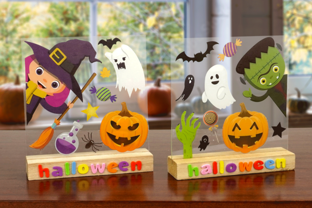 Escena de Halloween con stickers - Cadres photos en bois - 10doigts.fr