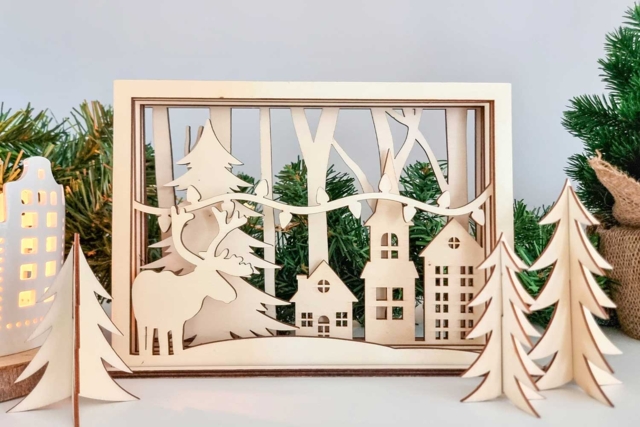 3D Village Christmas Scene to Assemble - 3 - Christmas Villages and Nativity Scenes to Create - 10doigts.com - Crèches et villages de Noël à fabriquer - 10doigts.fr