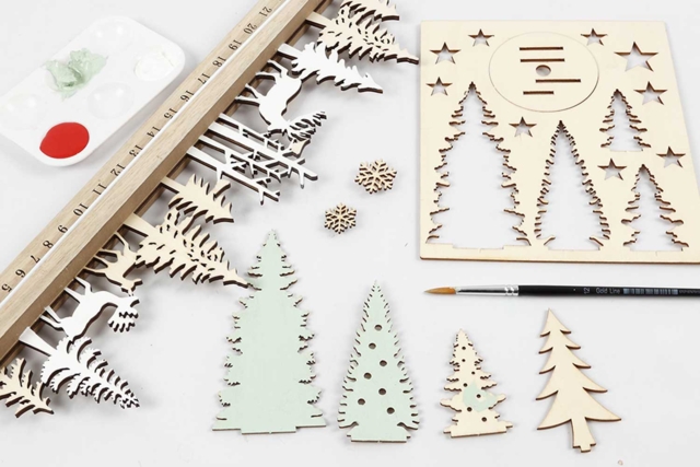 Escena bosque de madera a montar  - Déco en bois brut - 10doigts.fr