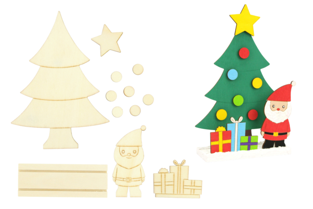 Escena de Navidad de madera a montar - Objets en bois Noël - 10doigts.fr