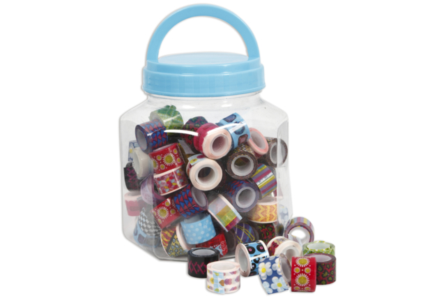 Patterned Adhesive Tapes – 90 Pieces - 1 - Colored Adhesives and Masking Tape - 10doigts.com - Adhésifs colorés et Masking tape - 10doigts.fr