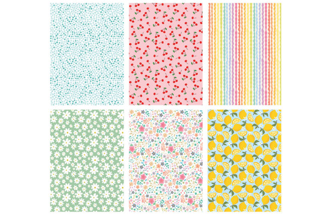 Set de 12 hojas de papel extra fino adhesivo a juegos de patrones - Papier adhésif - 10doigts.fr