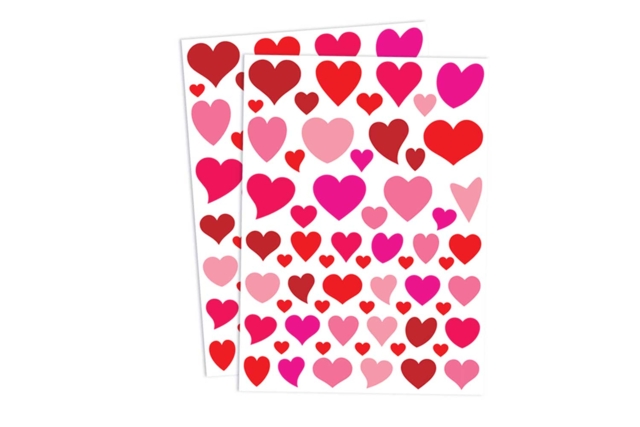 Set de 2 planchas de gomets corazones Deco camaieu de rosa - Gommettes cœur : des cœurs adhésifs pour vos activités créatives - 10doigts.fr