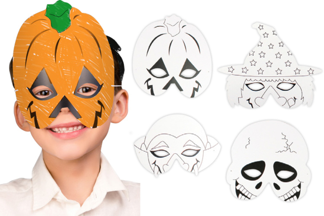 Halloween Coloring Masks - 4 Designs - 0 - Creative Masks for Kids - 10doigts.com - Masques créatifs enfants - 10doigts.fr