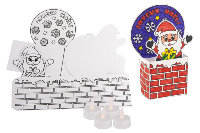 Christmas Chimneys to Color + Candles - 4 Pieces - 3 - Christmas Lanterns - 10doigts.com - Photophores Noël - 10doigts.fr