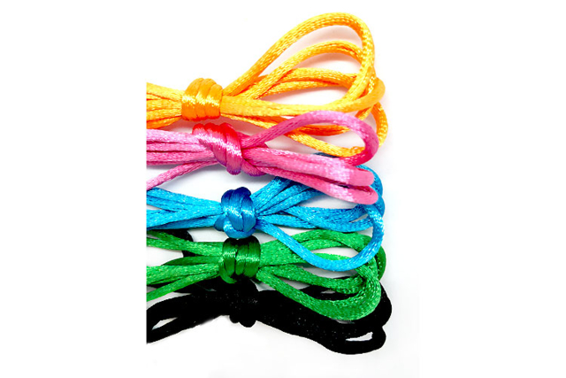 Satin Cords, Ø 2 mm - 5 Colors - 2 - Rat Tail Cord - 10doigts.com - Cordons queue de rat - 10doigts.fr