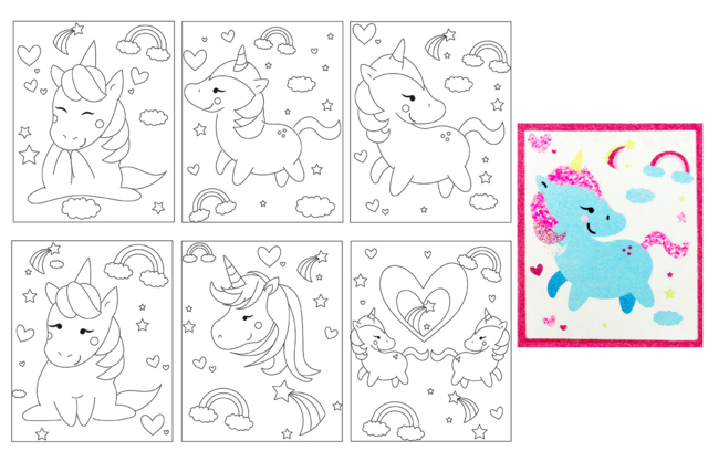 Sanding Cards, Animal Theme - 6 Cards - 4 - Colored Sand - 10doigts.com - Sable coloré : tout le matériel pour créer des tableaux en sable - 10doigts.fr
