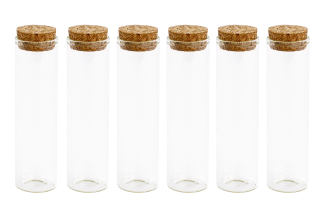 set de 6 frascos de vidrio con tapa de corcho - Supports en Verre - 10doigts.fr