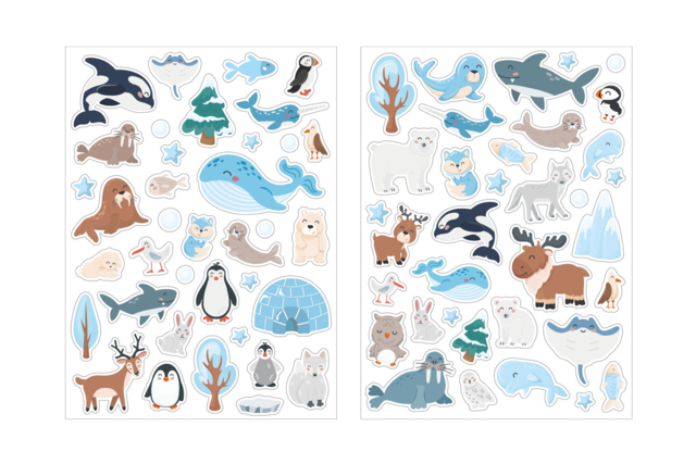 Ice Floe Stickers (2 Sheets) - 3 - Animal Stickers - 10doigts.com - Des gommettes animaux pour créer et apprendre dès la maternelle - 10doigts.fr