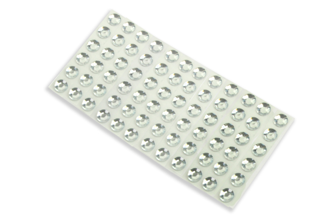 Round Adhesive Gems, Crystal - 72 pcs - 3 - Rhinestones - 10doigts.com - Strass : apportez de l'éclat à toutes vos créations - 10doigts.fr
