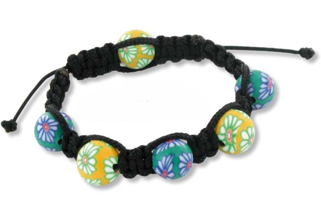 Shamballa con cuentas de pasta polimérica Millefioris - Bijoux Shamballas - 10doigts.fr