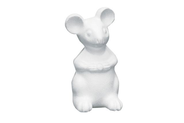 Styrofoam Mouse 14 x 7 cm - 1 - Styrofoam Animals - 10doigts.com - Animaux en polystyrène - 10doigts.fr