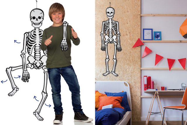 Glow-in-the-Dark Giant Skeleton with Joints - 2 - Halloween Craft Kits - 10doigts.com - Kits créatifs Halloween - 10doigts.fr