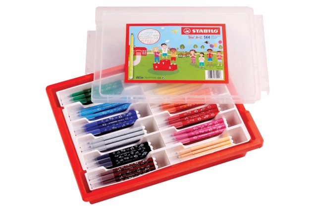 Stabilo Trio puntas finas (0.7 mm) - 144 rotuladores + regalos (8 dibujos para colorear de terciopelo) - Feutres pointes fines : la précision pour le dessin et l'écriture - 10doigts.fr