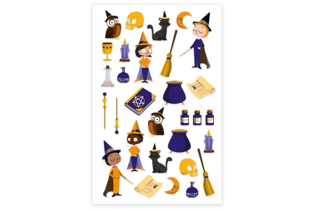 3D Epoxy Stickers - Witches - 1 - Halloween Stickers - 10doigts.com - Gommettes Halloween - 10doigts.fr
