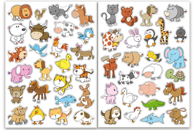 pegatinas animales lindos - Des gommettes animaux pour créer et apprendre dès la maternelle - 10doigts.fr