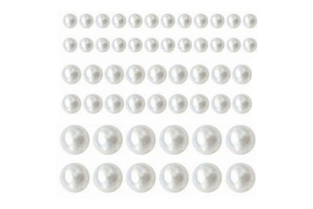 Pearlized White Adhesive Cabochons - 1 Sheet - 5 - Cabochons - 10doigts.com - Cabochons - 10doigts.fr