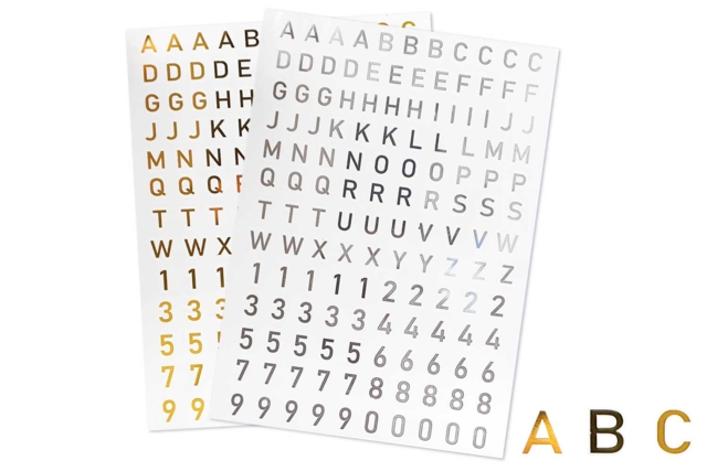Metallic Alphabet and Number Stickers - Gold or Silver - 1 - Alphabet Stickers, Messages - 10doigts.com - Gommettes Alphabet, messages - 10doigts.fr