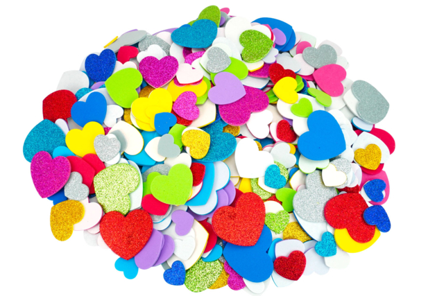 gommetas corazones espuma EVA - Décorations coeurs pour des créations pleines d'amour - 10doigts.fr