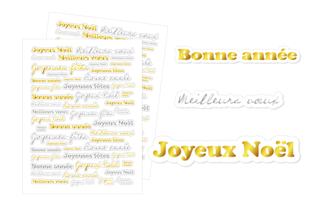 Metallic Stickers "Best Wishes" - 98 pcs - 1 - Christmas Stickers and Labels - 10doigts.com - Gommettes de Noël : autocollants et stickers créatifs pour enfants - 10doigts.fr