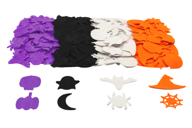 Halloween Felt Stickers - 200 pcs - 1 - Halloween Stickers - 10doigts.com - Gommettes Halloween - 10doigts.fr