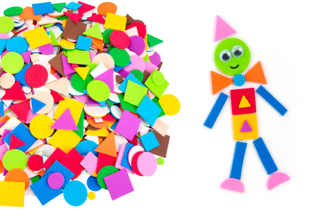 Soft Rubber Geometric Stickers - 1000 pcs - 1 - Foam Stickers - 10doigts.com - Stickers mousse : donnez du volume à vos créations - 10doigts.fr