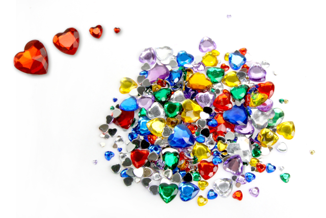 Heart Rhinestones – Assorted Colors - 7 - Rhinestones - 10doigts.com - Strass : apportez de l'éclat à toutes vos créations - 10doigts.fr