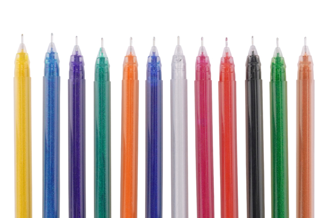 Glitter Gel Pens Fine Tip - 12 Colors - 1 - Calligraphy, Writing - 10doigts.com - Calligraphie, Ecriture - 10doigts.fr