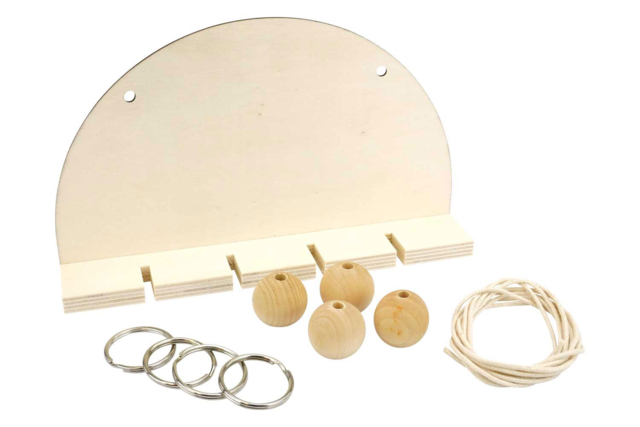 Round Wall Holder + 4 Keychains - 2 - Wooden Objects for the Home - 10doigts.com - Objets bois pour la maison - 10doigts.fr