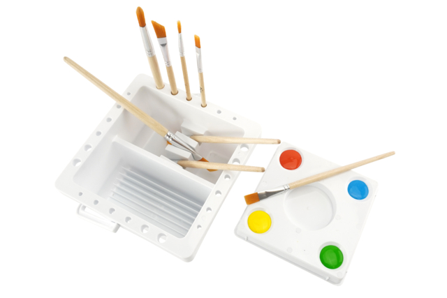 soporte para pinceles y paleta - Palettes et rangements - 10doigts.fr