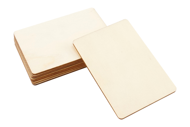 Natural Wood Cards - 8 Pieces - 1 - Wooden Shapes - 10doigts.com - Supports plats en bois - 10doigts.fr