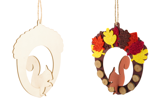 Hanging Decorations "Hazelnut and Squirrel" - 6 Pieces - 4 - Hanging Decorations and Wall Decor - 10doigts.com - Suspensions et déco murale - 10doigts.fr