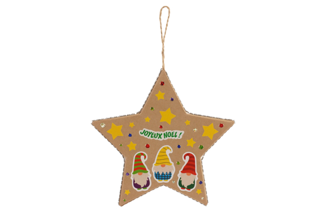 Star and Heart Cardboard Kraft Ornaments - 5 - Christmas Garland and Ornaments - 10doigts.com - Guirlandes et suspensions Noël - 10doigts.fr