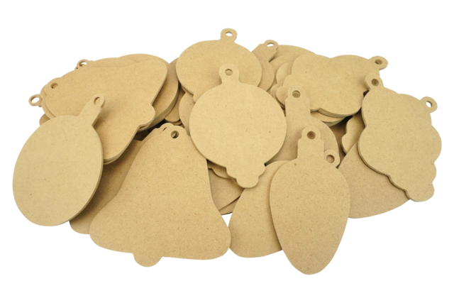 Wooden Christmas Ornaments - 50 Pieces - 1 - Christmas Wooden Objects - 10doigts.com - Objets en bois Noël - 10doigts.fr
